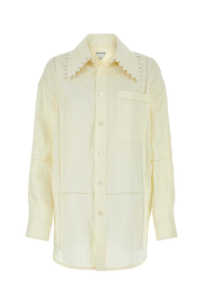 Cream linen shirt - Image 1
