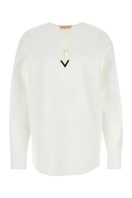 White cotton blend blouse