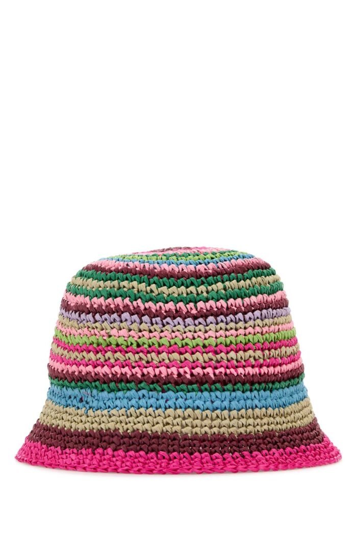 Multicolor raffia bucket hat - Image 2