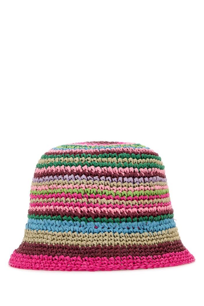 Multicolor raffia bucket hat - Image 3