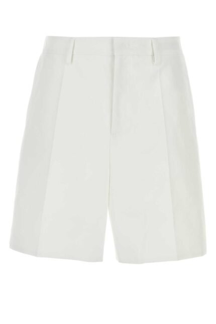 White cotton bermuda shorts
