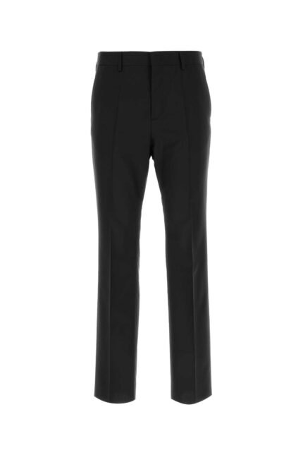 Black wool blend pant