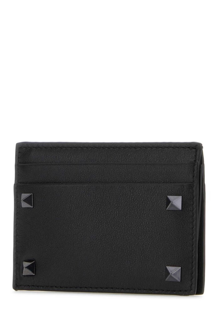 Black leather Rockstud card holder - Image 2