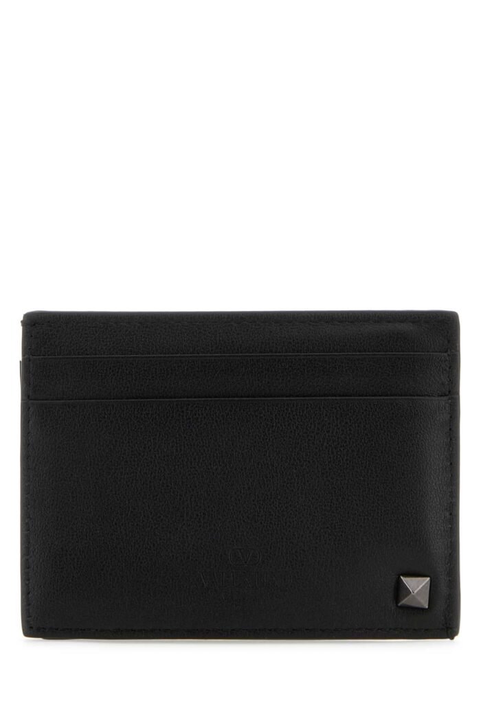 Black leather Rockstud card holder - Image 3