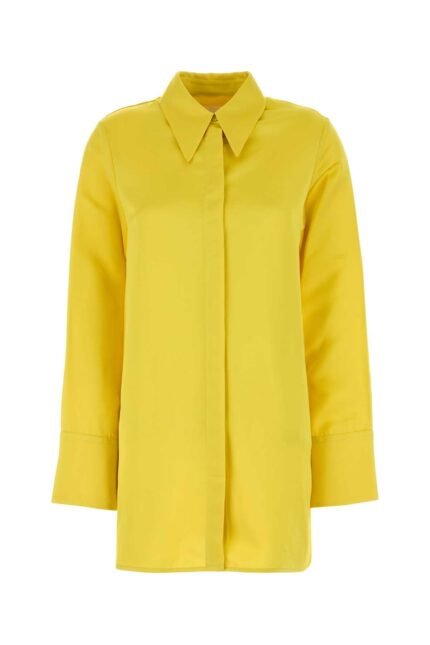 Yellow satin oversize shirt
