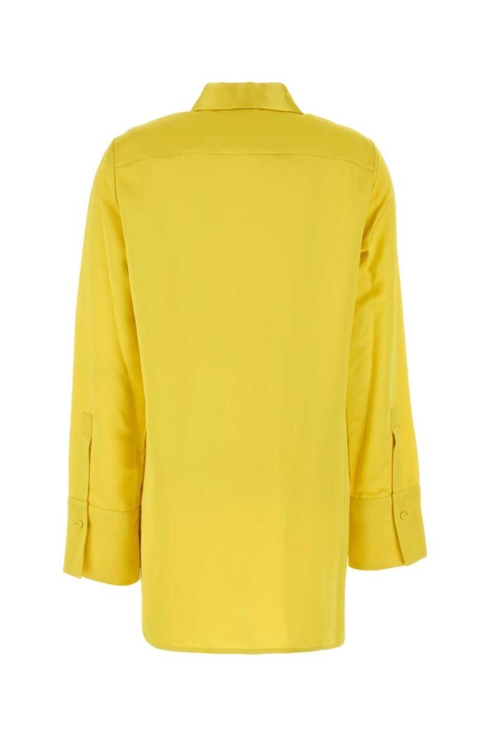 Yellow satin oversize shirt - Image 2