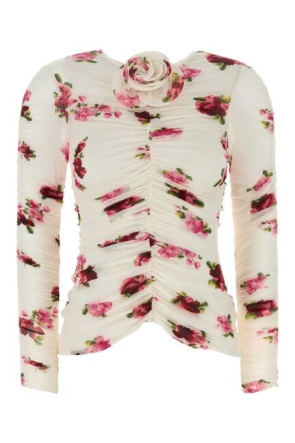 Printed stretch cupro top
