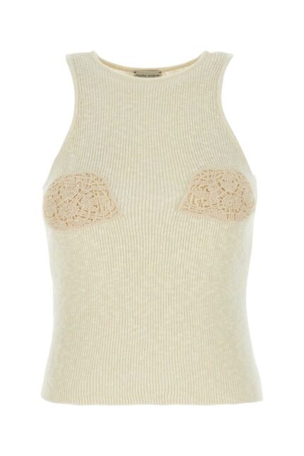 Cream linen blend tank top