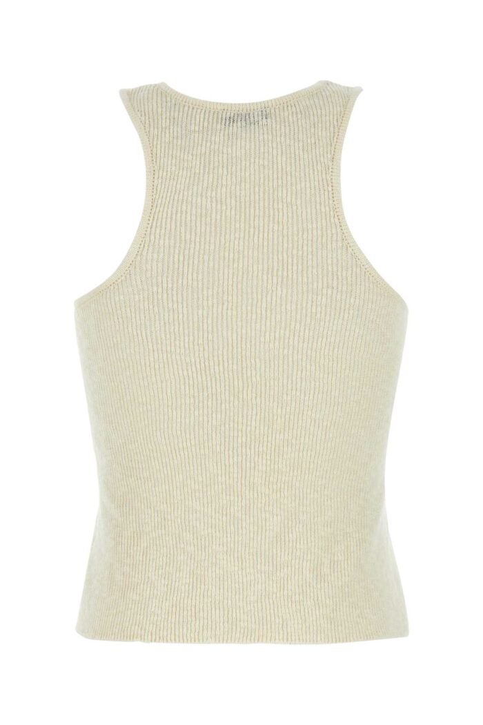 Cream linen blend tank top - Image 2