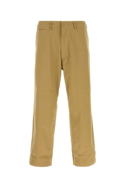 Khaki cotton blend pant