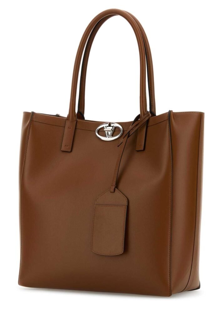 Caramel leather medium VLogo Locker shopping bag - Image 2