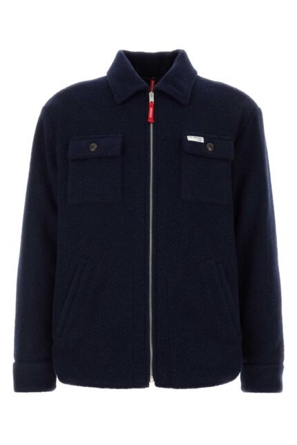 Navy blue wool blend jacket