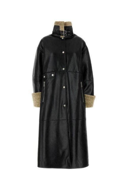 Black synthetic leather Liesel coat