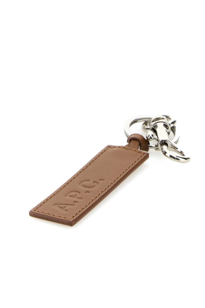 Brown leather key ring - Image 3