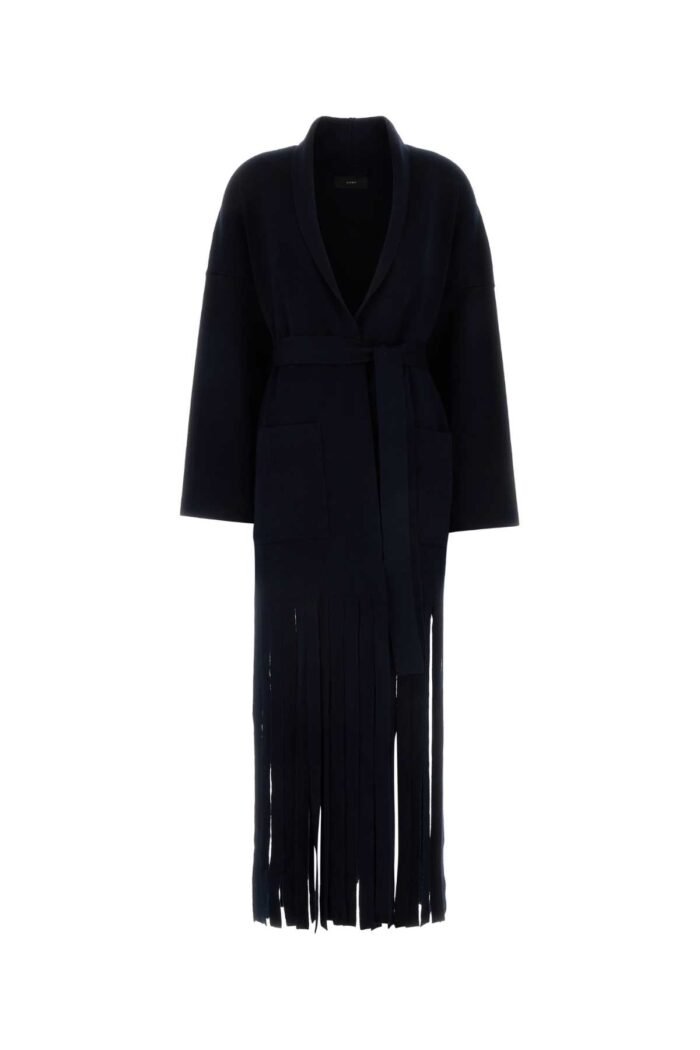 Midnight blue wool blend Electric Fringes coat - Image 1