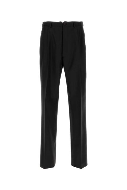 Black wool blend pant