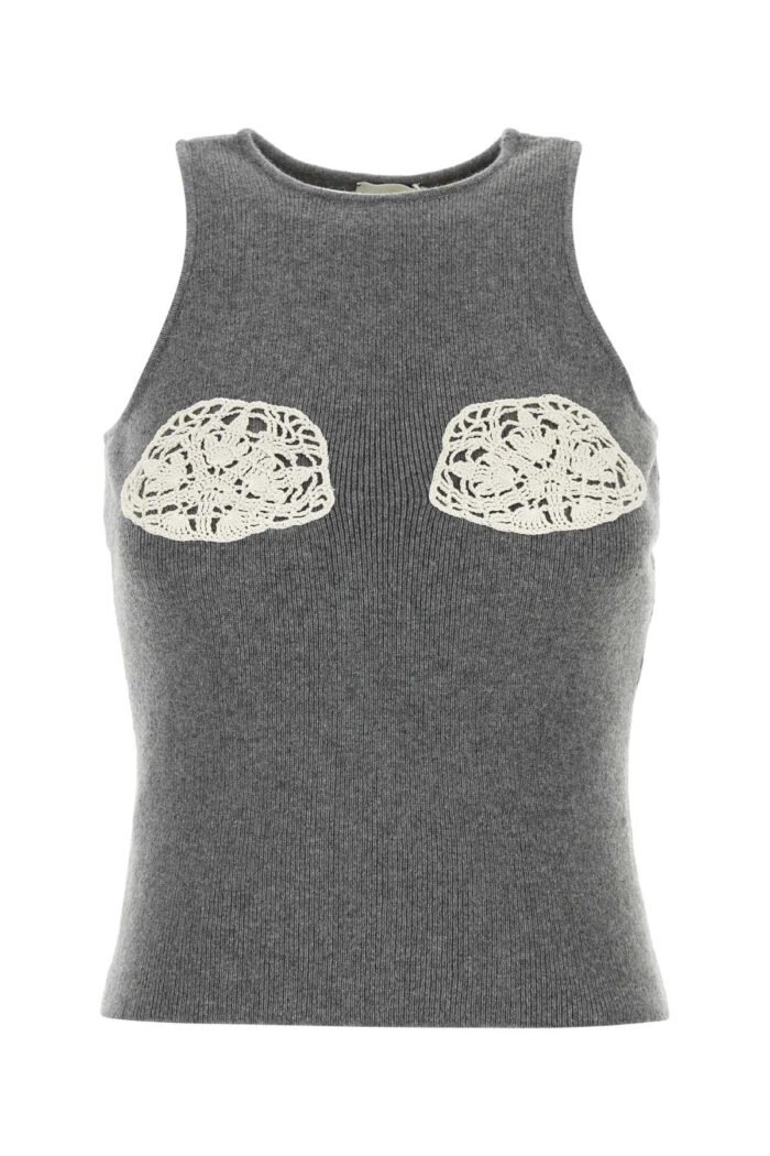 Grey cashmere tank top - Image 1