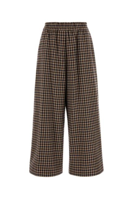 Embroidered wool blend Ebe wide-leg pant