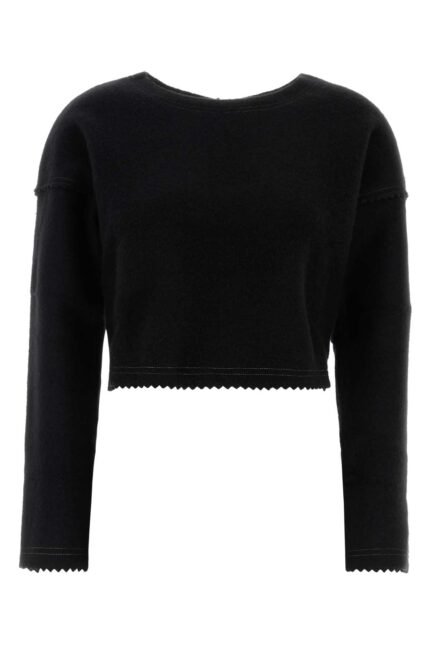 Black wool blend Crespo sweater