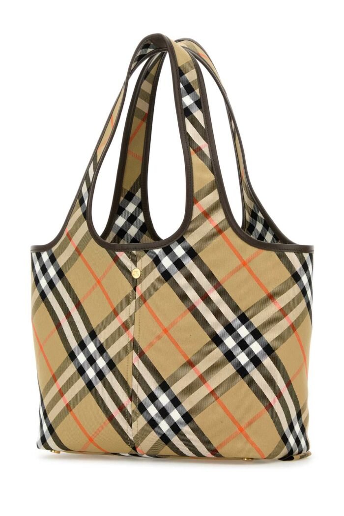 Embroidered canvas small Check shopping bag - Image 2