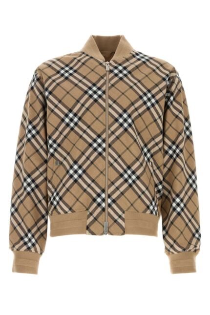 Embroidered polyester blend bomber jacket