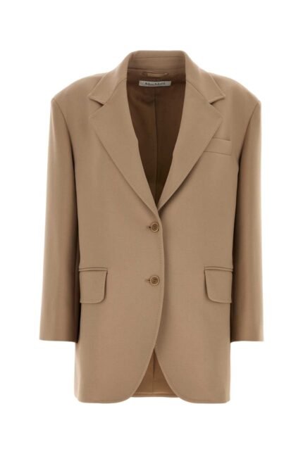 Khaki stretch wool blazer