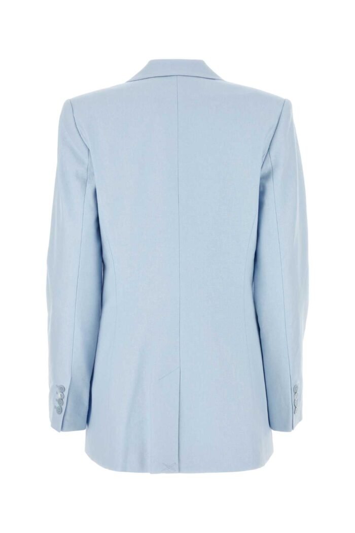 Pastel light blue linen blend blazer - Image 2