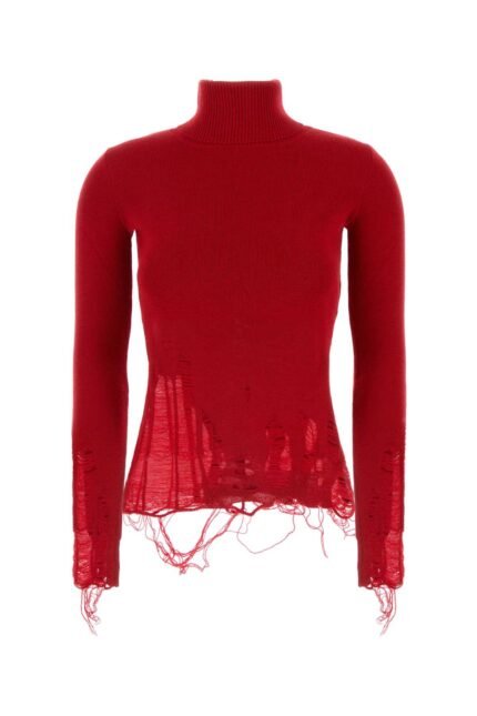 Red wool and acrylic sweater