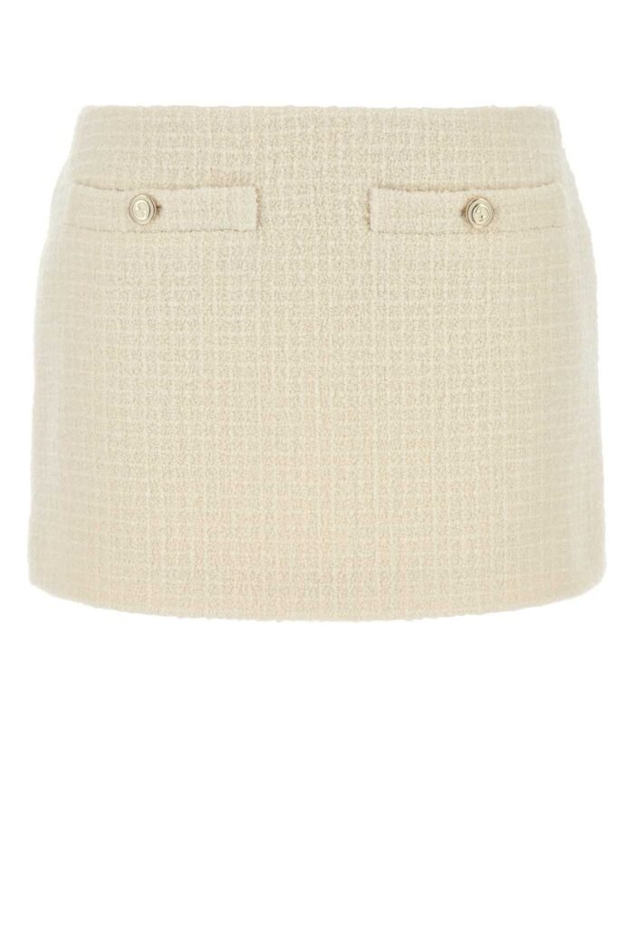 Ivory tweed mini skirt - Image 1