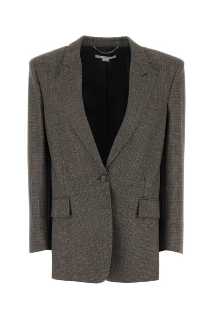 Embroidered wool oversize blazer