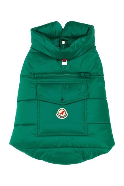 Grass green nylon dog padded jacket