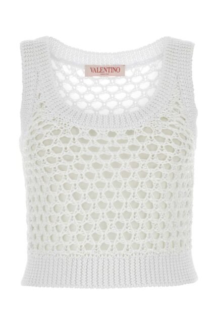 White mesh Valentino Garavani Escape crop-top