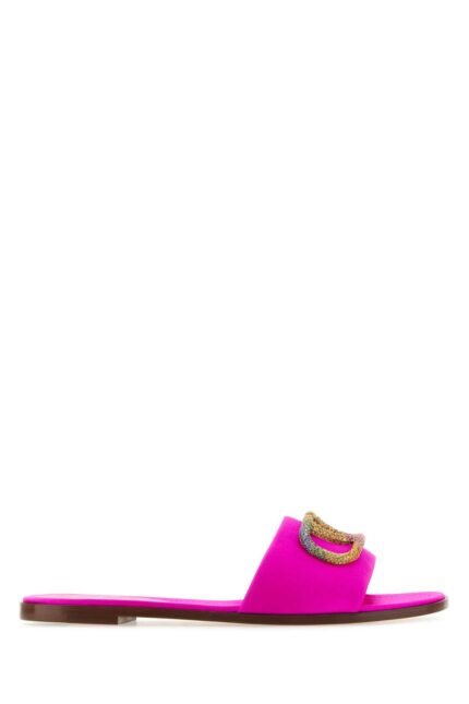 Fuchsia satin Valentino Garavani Escape slippers