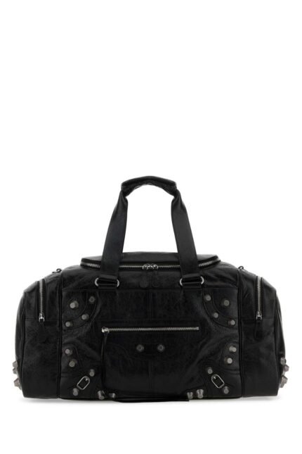 Black leather Le Cagole travel bag