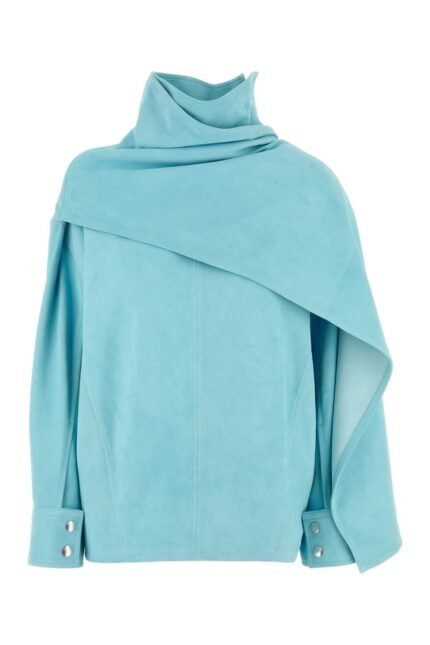 Light blue leather blouse