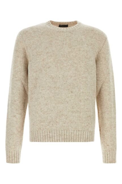 Melange sand cashmere sweater