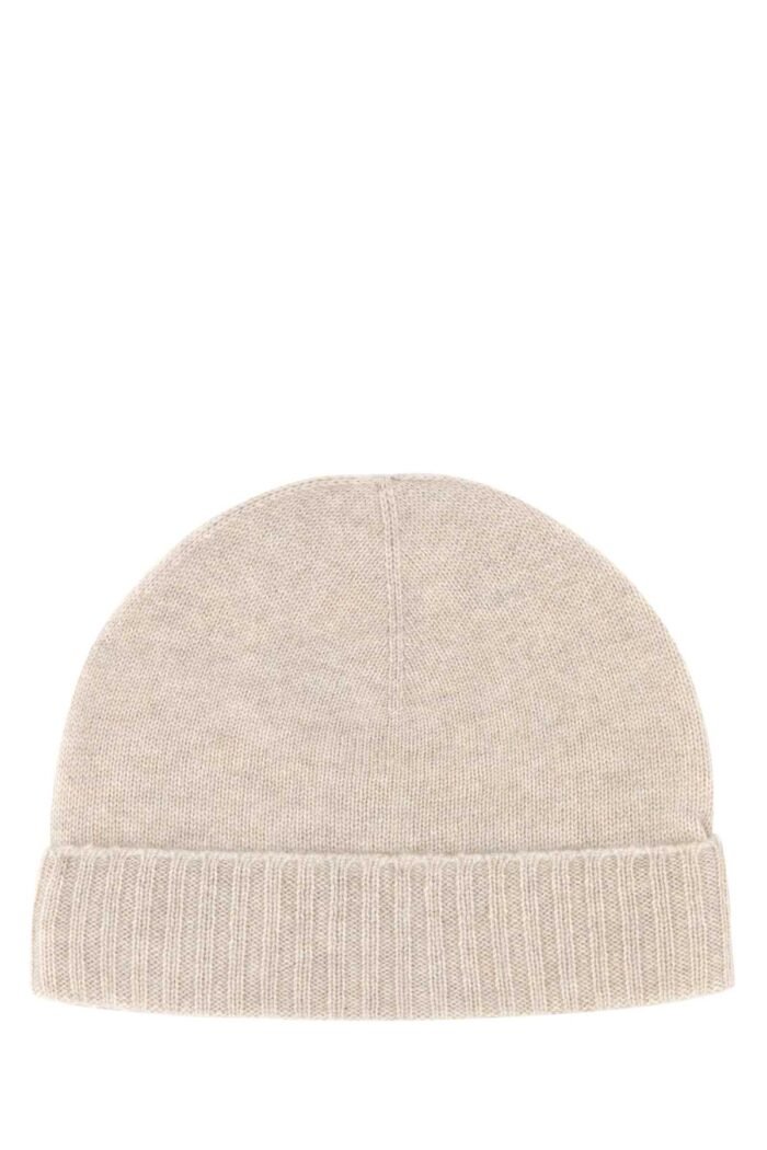 Sand cashmere beanie hat - Image 1