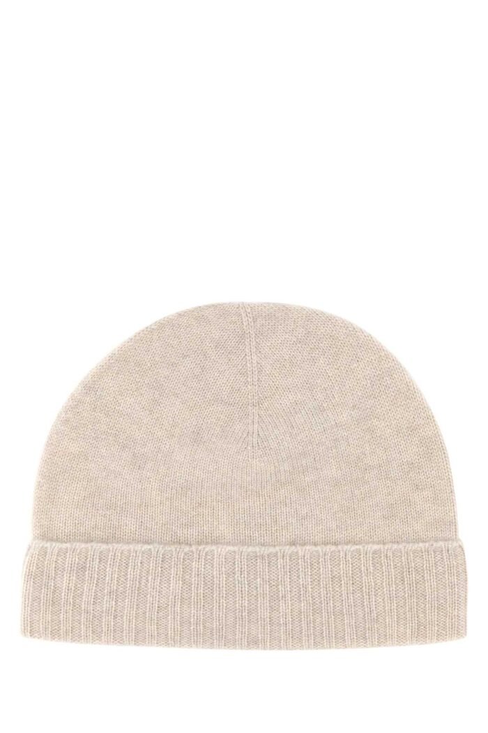 Sand cashmere beanie hat - Image 2
