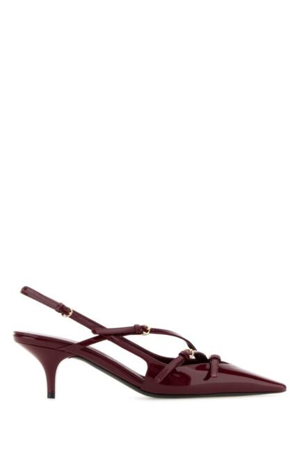 Tyrian purple leather pumps