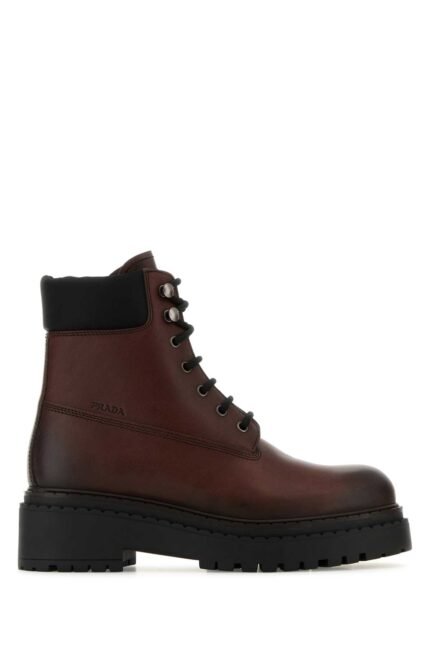 Brown leather ankle boots