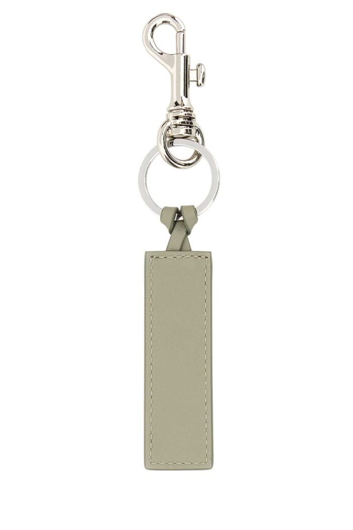 Dove grey leather key ring - Image 2