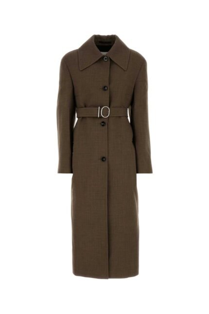 Embroidered wool blend coat