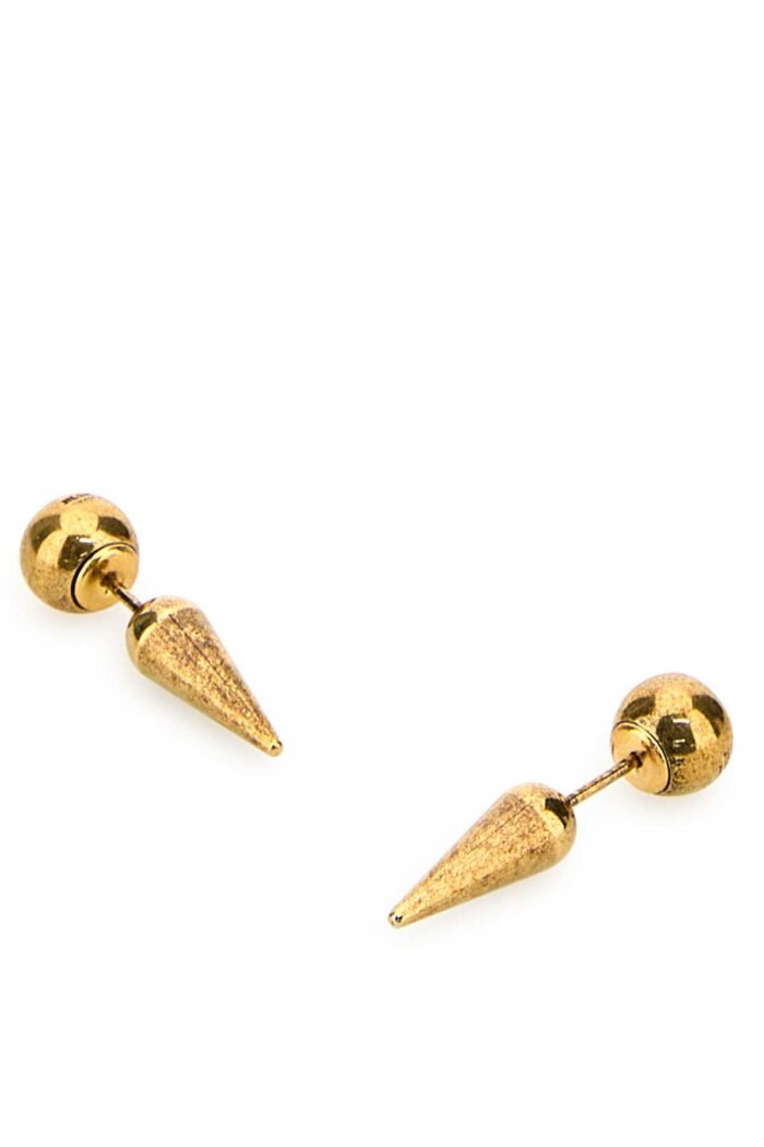 Gold metal earrings - Image 2