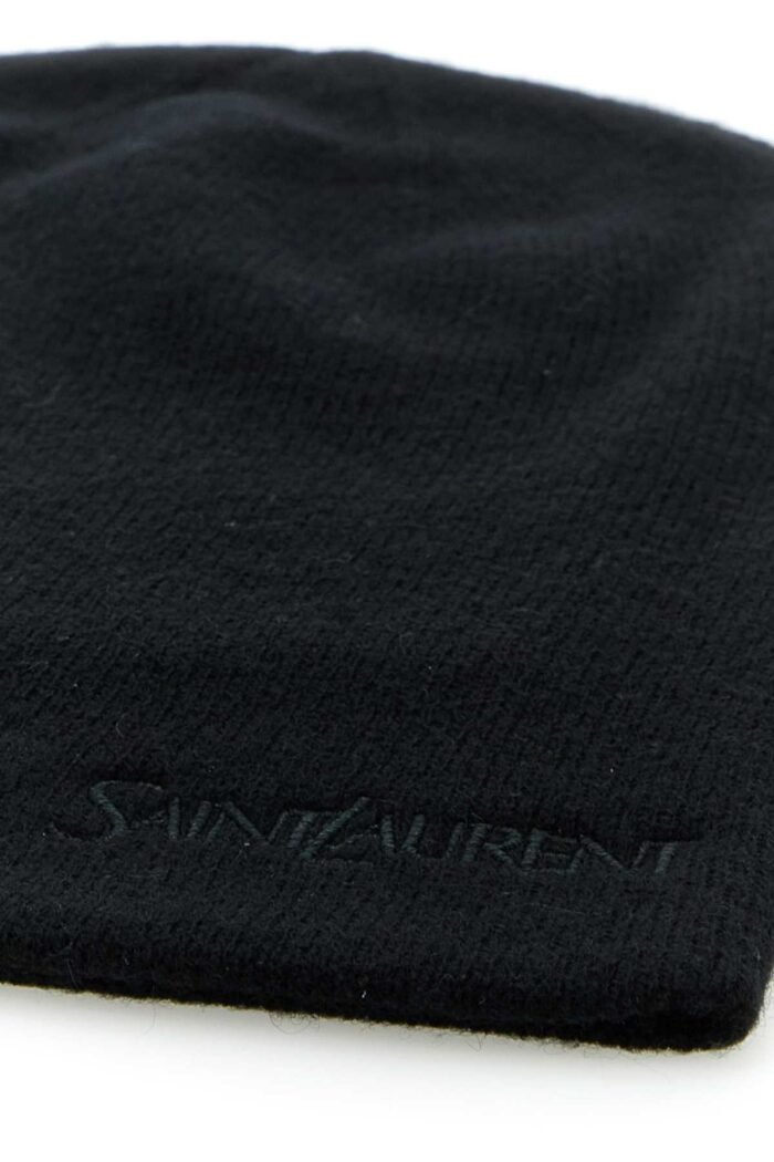 Black cashmere beanie hat - Image 3