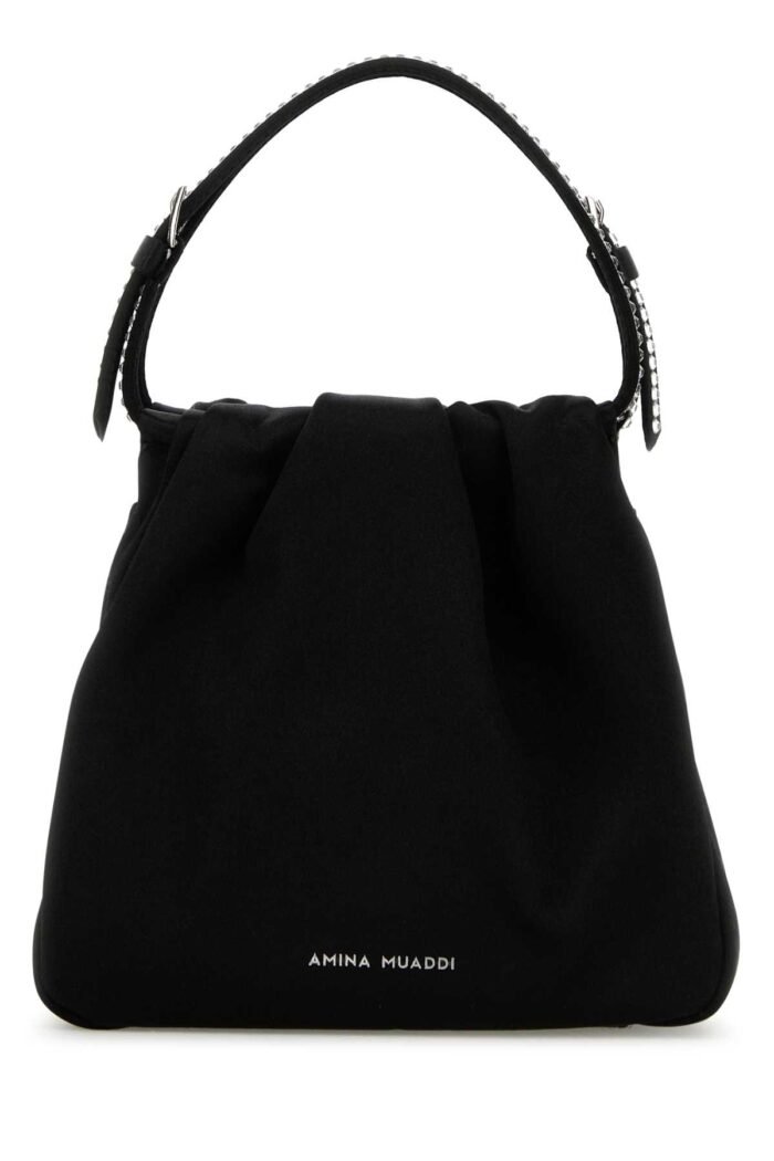 Black satin Vittoria Crystal handbag - Image 1