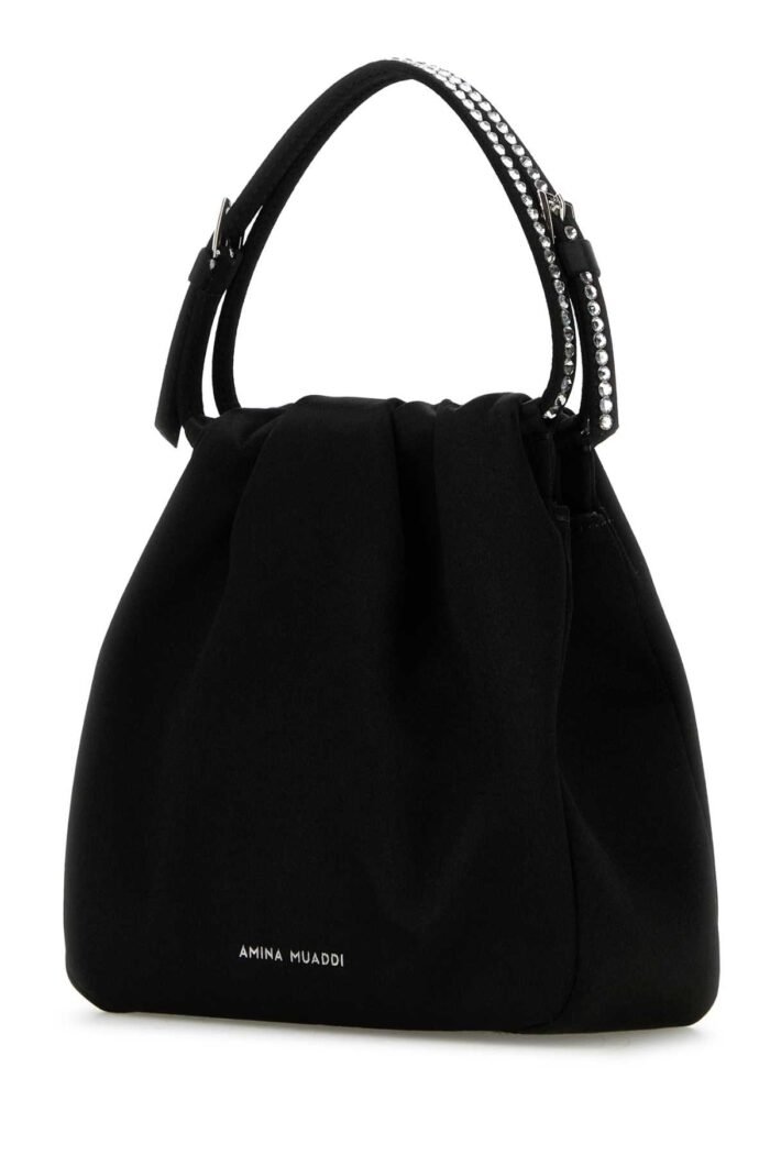 Black satin Vittoria Crystal handbag - Image 2