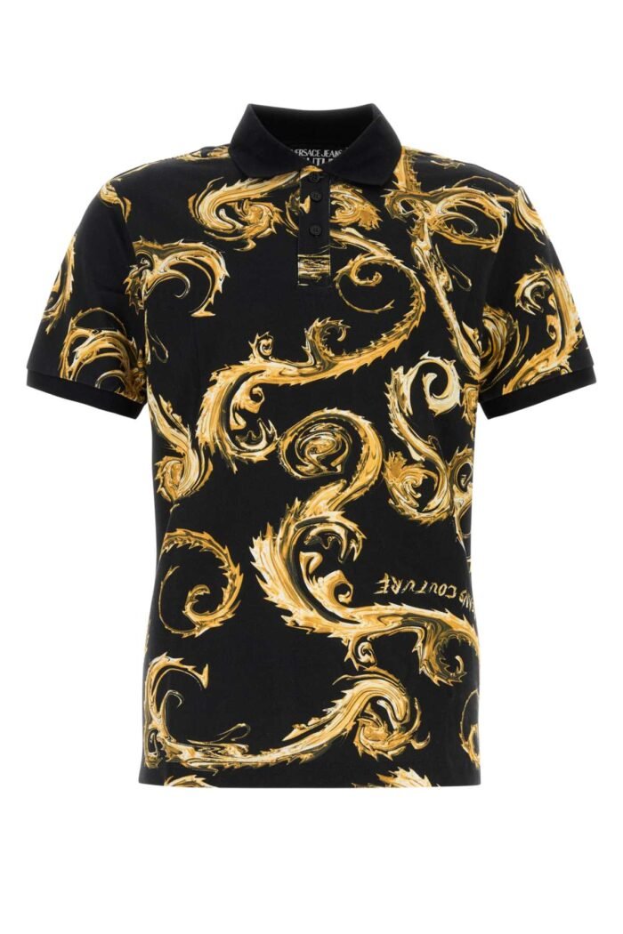Printed piquet polo shirt - Image 1