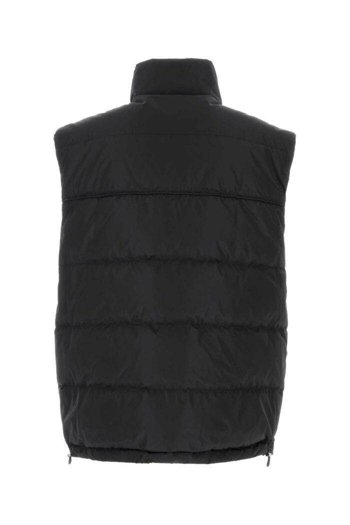 Black polyester reversible sleeveless down jacket - Image 2
