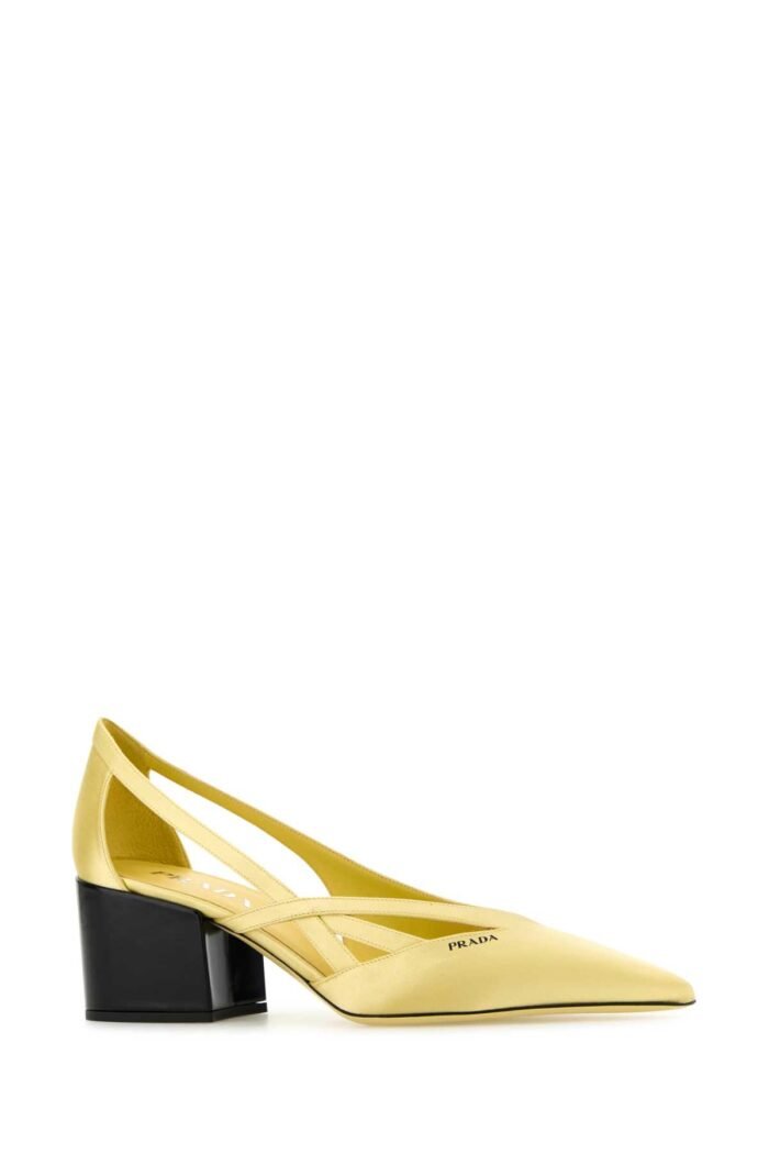 Pastel yellow satin pumps - Image 2