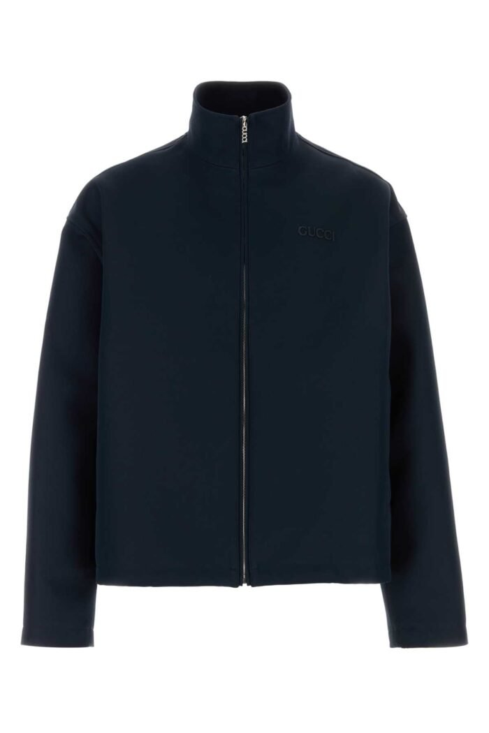 Navy blue wool blend jacket - Image 1